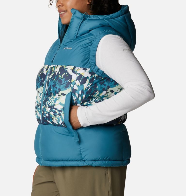 Women's Columbia Pike Lake II Insulated Vests Turquoise / Flower | Plus Size CA-Z5068